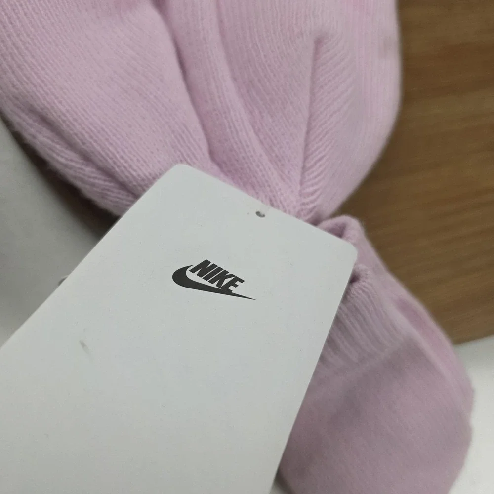 Nike Beanie Hat Mittens Set Infant Girls One Size Pink Knit Cuffed Logo